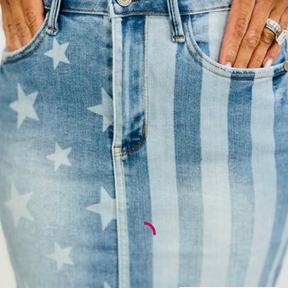 Judy blue Fourth of July liberty denim skirt new XL
